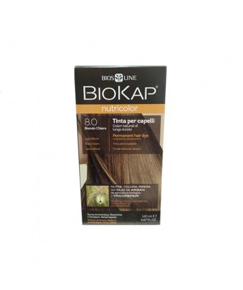 BIOS LINE BIOKAP NUTRICOLOR TINTURA PER CAPELLI 8,0 BIONDO CHIARO 140ML