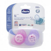 CHICCO SUCCHIETTO PHYSIO AIR CON TETTARELLA IN SILICONE GIRL 0-6 MESI 2 PEZZI