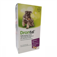 BAYER DRONTAL MULTI AROMA CARNE INTEGRATORE ALIMENTARE PER CANI FINO A 10KG 24 COMPRESSE