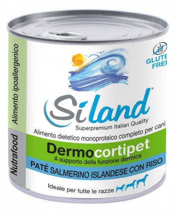 SILAND DIET DERMOCORTIPET CANE PATE' ISLANDESE SALMERINO CON RISO 310G