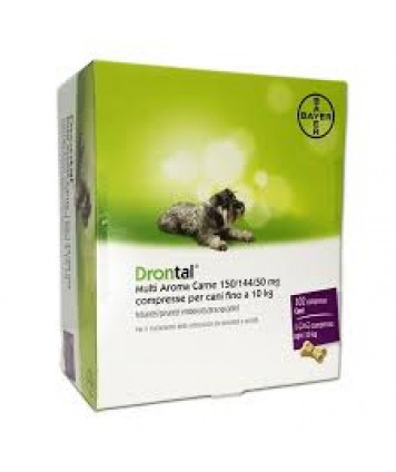 BAYER DRONTAL MULTI AROMA CARNE INTEGRATORE ALIMENTARE PER CANI FINO A 10KG 102 COMPRESSE