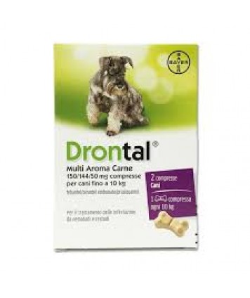 BAYER DRONTAL MULTI AROMA CARNE INTEGRATORE ALIMENTARE PER CANI FINO A 10LG 2 COMPRESSE