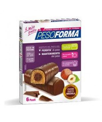 PESOFORMA BARRETTE AL CIOCCOLATO CUORE NOCCIOLA 12PZ