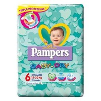 PAMPERS BABY DRY EXTRALARGE TAGLIA 6 (15/30KG) 15PZ 