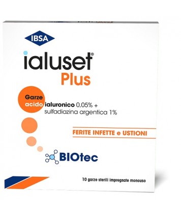 IALUSET PLUS GARZE ALL'ACIDO IALURONICO 10X10CM 10 GARZE