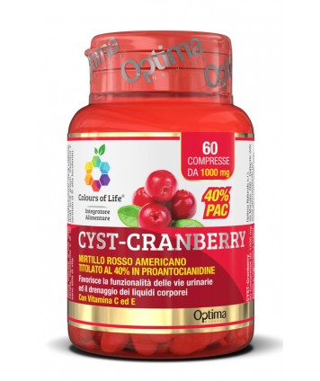 OPTIMA NATURALS CRANBERRY CON VITAMINA C E VITAMINA E 60 COMPRESSE 