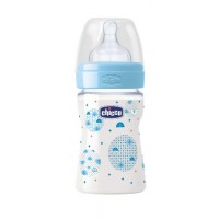 CHICCO BIBERON BENESSERE BOY/AZZURRO IN SILICONE 150ML