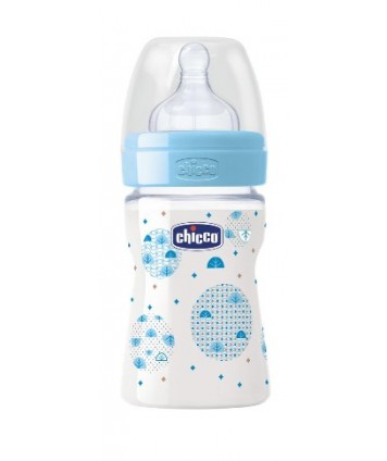 CHICCO BIBERON BENESSERE BOY/AZZURRO IN SILICONE 150ML