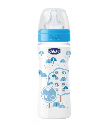 CHICCO BIBERON BENESSERE BOY/AZZURRO IN SILICONE 330ML