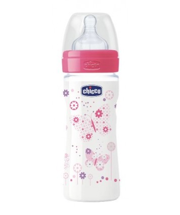 CHICCO BIBERON BENESSERE GIRL/ROSA IN SILICONE 250ML