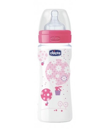 CHICCO BIBERON BENESSERE GIRL/ROSA IN SILICONE 330ML