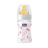 CHICCO BIBERON BENESSERE IN VETRO E CAUCCIU' GIRL/ROSA  150ML