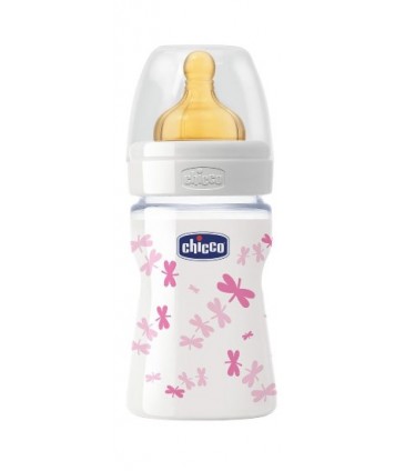 CHICCO BIBERON BENESSERE IN VETRO E CAUCCIU' GIRL/ROSA  150ML