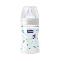 CHICCO BIBERON IN VETRO E SILICONE BOY/AZZURRO 150ML