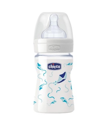 CHICCO BIBERON IN VETRO E SILICONE BOY/AZZURRO 150ML