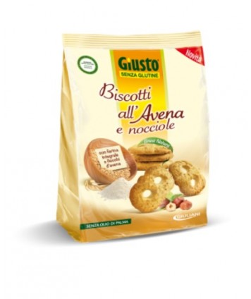 GIUSTO SENZA GLUTINE BISCOTTI ALL'AVENA CON NOCCIOLA  250G