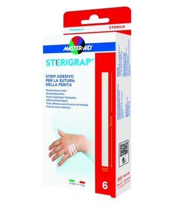 MASTER-AID STERIGRAP STRIP ADESIVO SUTURA FERITE 75X6 MM 6 PEZZI