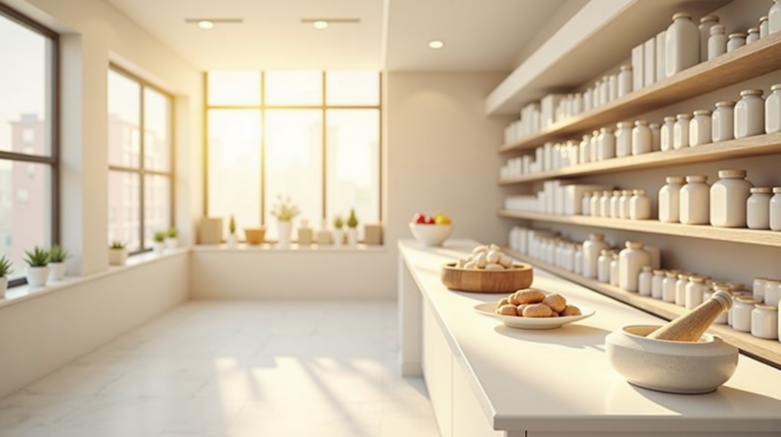 Interno della farmacia Forte con scaffali di prodotti